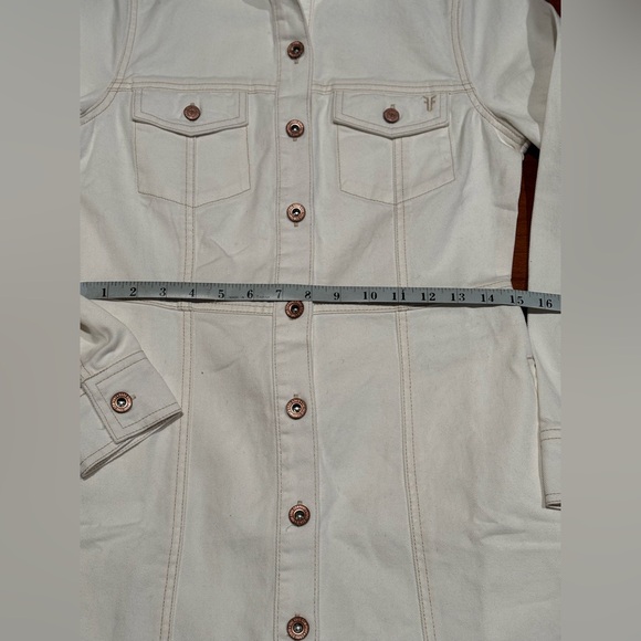 Frye Cream Demim Dress 100% Cotton - Picture 8 of 11